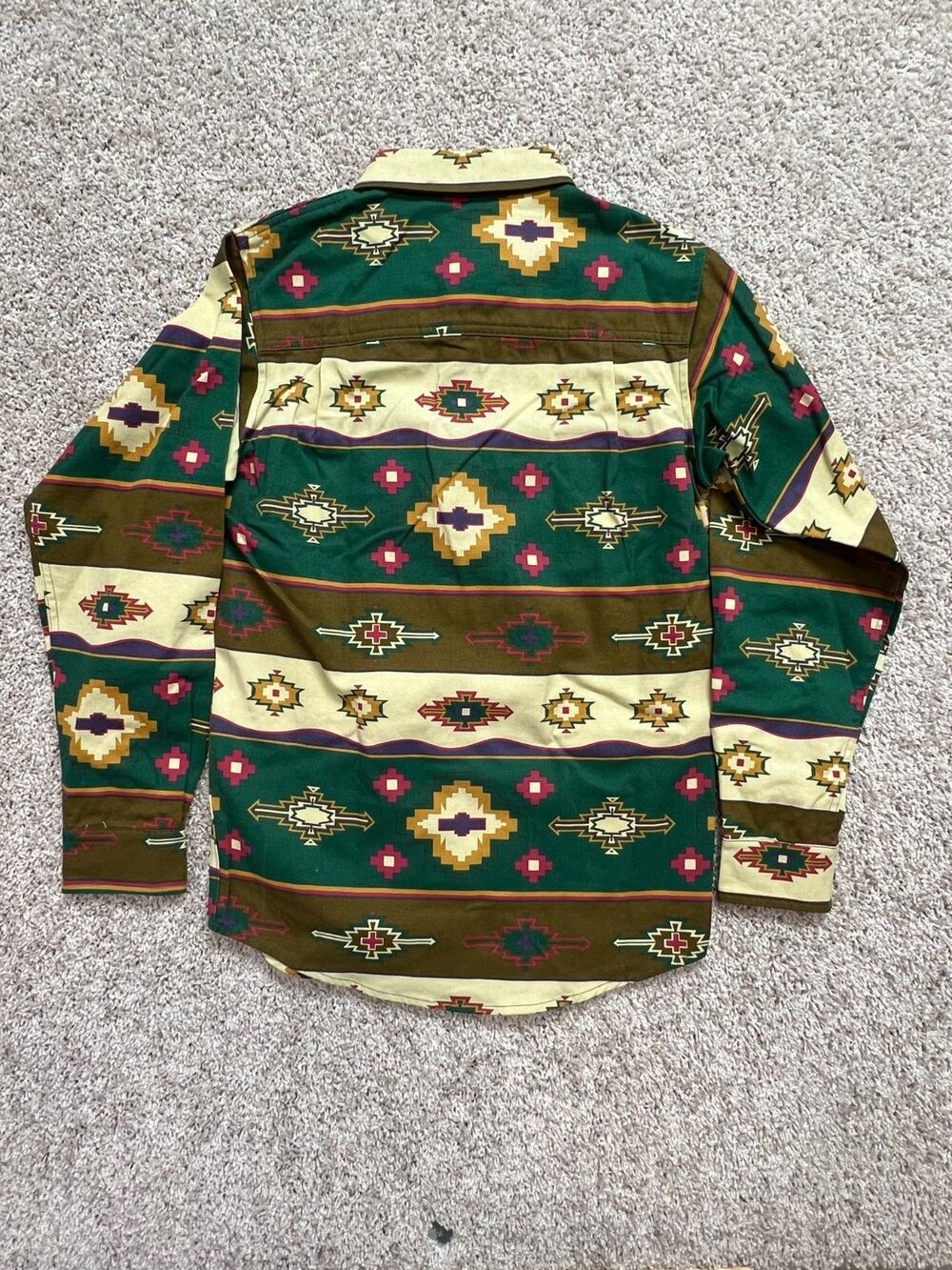 Ottway Mens Western Shirt Southwestern Aztec Print Long Sleeve Button Up Casual - Picture 5 of 9